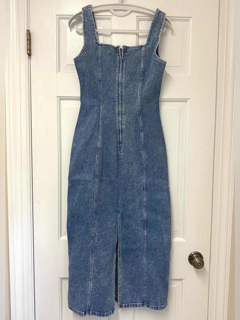 Abercrombie & Fitch Denim Column Midi Dress - Picture 3 of 9